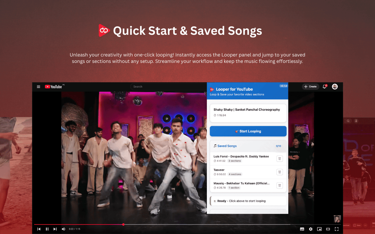 Looper for YouTube